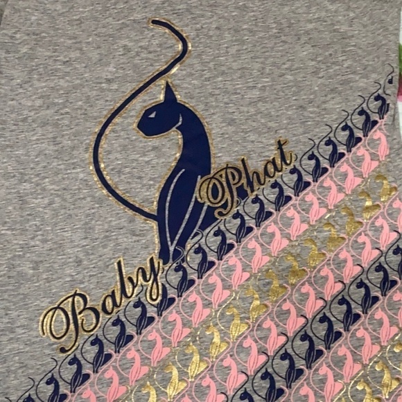 Vintage Y2K Baby Phat Flutter Sleeve T-Shirt Top Tie Back Grey Women’s Size M - Picture 3 of 6